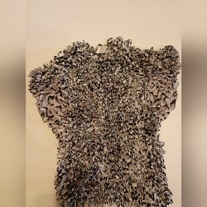 Magic‎ Scarf Popcorn Animal Print Top Stretches Sz OS